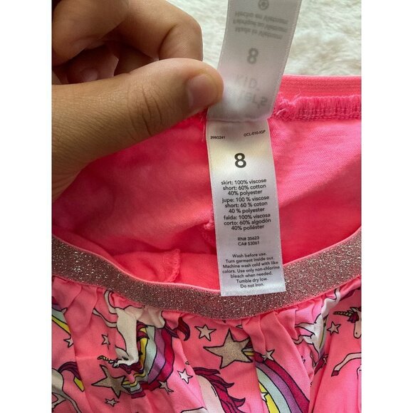 Unicorn & rainbow printed‎ skirt with shorts Girls size 8 - Picture 5 of 5